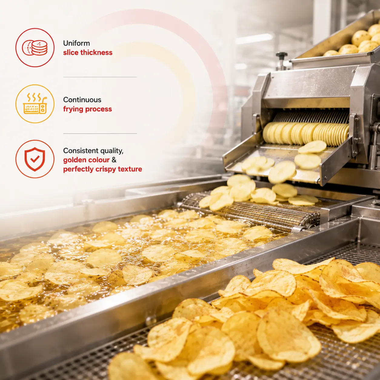 Slicing and frying potatoes